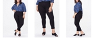 NYDJ Plus Size Skinny Ankle Pull-On Side Slit Jeans
